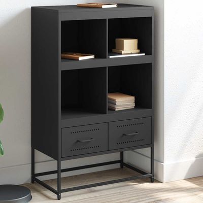 vidaXL Vysoká skrinka čierna 68x39x111,5 cm oceľ