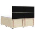 vidaXL Posteľ boxspring s matracom Krémová 140 x 190 cm Látka