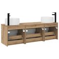 vidaXL Set kabinetov do kúpeľne 3 ks Dub artisan 49 x 44,5 x 66 cm