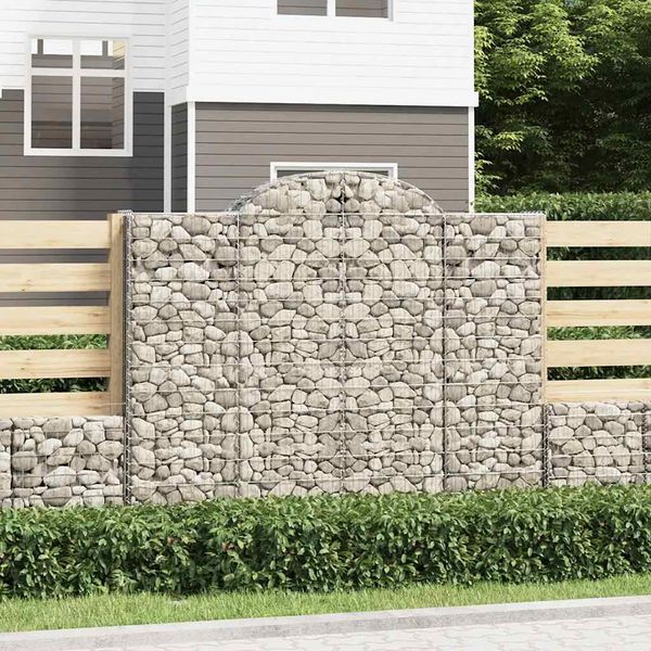 vidaXL Oblúkové gabiónové koše 12 ks 200x30x160/180 pozinkované železo