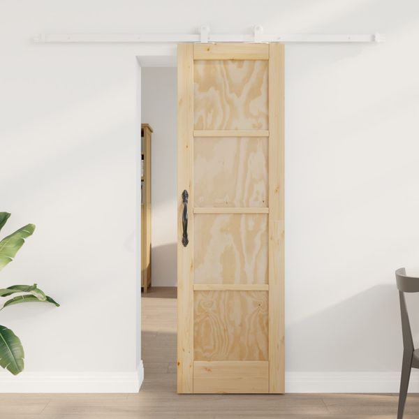 vidaXL Posuvné dvere Prírodná a biela 61 x 198,5 cm Borovicový masív