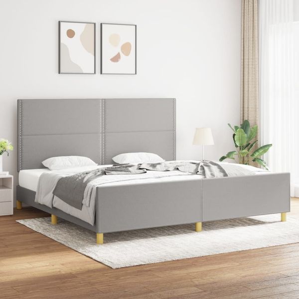 vidaXL Posteľ bez matraca bledosivá 200x200 cm látka