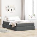 vidaXL Postel s úložným prostorem a matrací Tmavo šedá 120 x 190 cm