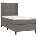 vidaXL Boxspring posteľ s matracom a LED sivá 80x200 cm umelá koža
