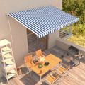 vidaXL Automaticky zaťahovacia markíza 450x300 cm modrá a biela