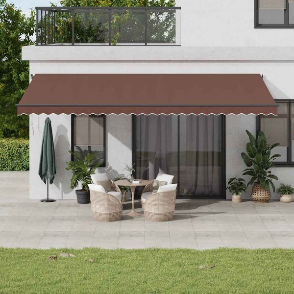 vidaXL Automaticky zaťahovacia markíza hnedá 600x350 cm
