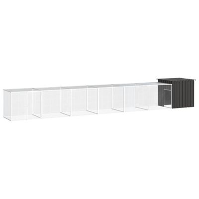 vidaXL Klietka pre kurčatá antracitová 700x91x100 cm pozinkovaná oceľ