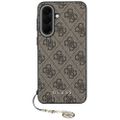 Obal Guess HC PU 4G Classic Logo s príveskom pre Samsung Galaxy A37 hnedá