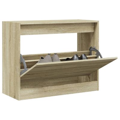 vidaXL Botník dub sonoma 80x34x63 cm spracované drevo