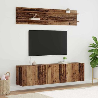 vidaXL TV jednotky Nástenný 6 pcs Staré drevo Kompozitné drevo