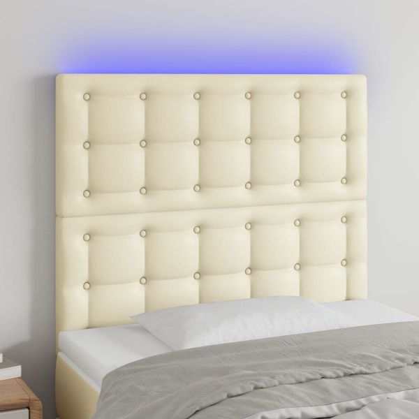 vidaXL Čelo postele krémové 80x5x118/128 cm umelá koža