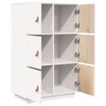 vidaXL Vysoká skrinka biela 67x40x108,5 cm masívna borovica