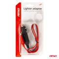 Adaptér do zásuvky zapaľovača s krokodílkovým výstupom 12V 24V 60cm AMIO-03802