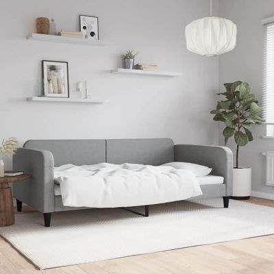vidaXL Posteľný rám bledosivý 100x200 cm látka