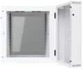 Ubiquiti UniFi 12U Rack Cabinet Wall SW Glass - Nástěnný rozvaděč, výška 12U, ventilátory, prosklené dveře, dvoudílný Rack, 12U, nástenný, sklenené dvere, ventilátory, 80 kg nosnost, 600 × 703 × 639 mm, bílý