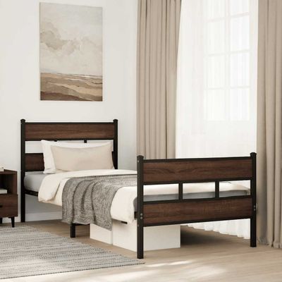 vidaXL Posteľný rám bez matraca s predným a zadným čelom 100x190 cm