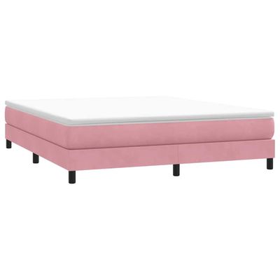 vidaXL Posteľný rám boxsping bez matracom ružový 180x210 cm zamat