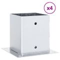 vidaXL Podnože stĺpikov štvorcové 4 ks Strieborná 121x121 mm