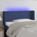 vidaXL Čelo postele s LED modré 103x16x78/88 cm látka