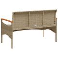 vidaXL Záhradná lavička s podložkami 116x62,5x74 cm béžová polyratan