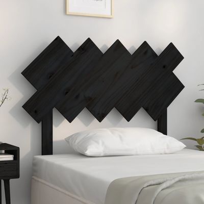 vidaXL Čelo postele čierne 104x3x80,5 cm masívna borovica