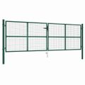 vidaXL Pletená záhradná brána oceľová 400x125 cm zelená