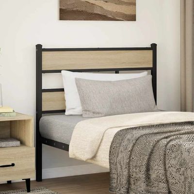vidaXL Náhradné čelo postele, dub sonoma 80 cm, železo a kompozitné drevo