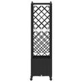 vidaXL Vyvýšený záhon s mriežkou a strechou Čierna 125 x 40 x 144 cm