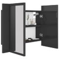 vidaXL LED kúpeľňová zrkadlová skrinka lesklá sivá 60x12x45 cm akryl