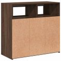 vidaXL Komoda s LED, hnedý dub 80x35x75 cm
