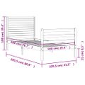 vidaXL Rám postele s čelom čierny 100x200 cm masívne drevo