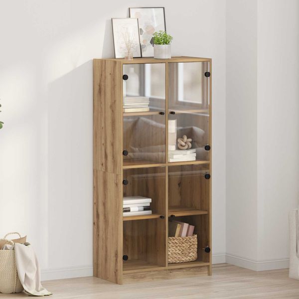 vidaXL Highboard Remeselný dub 68 x 37 x 142 cm Kompozitné drevo