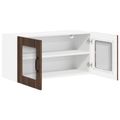 vidaXL Nástenný sklenený kabinet LUCCA Hnedý dub 80 x 31 x 40 cm