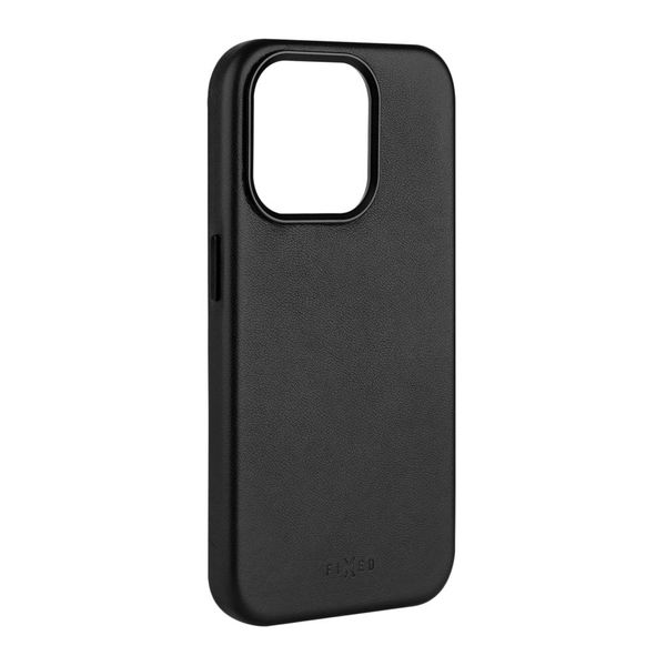 FIXED MagLeather kožený kryt iPhone 15PM, čierny