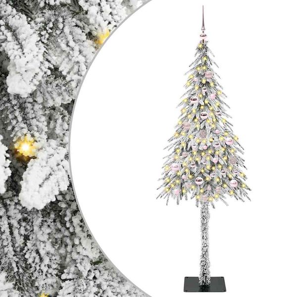 vidaXL Vianočný stromček s 150 LED-i Biela 150 cm PE a oceľ
