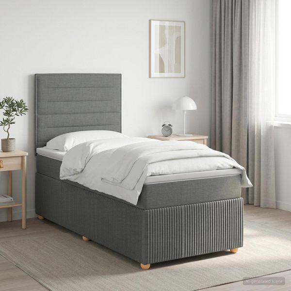 vidaXL Posteľ boxspring s matracom Tmavosivá 80 x 200 cm Látka