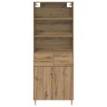 vidaXL Highboard Remeselný dub 69,5 x 34 x 180 cm Kompozitné drevo