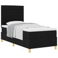 vidaXL Posteľ s pružinovým rámom s matracmi Čierna 100 x 200 cm látka