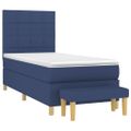 vidaXL Posteľný rám boxspring s matracom modrý 90x200 cm látka