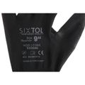 Rukavice pracovné z polyesteru polomáčené v polyuretáne GLOVE PE-PU 9, čierne, veľkosť 9 SIXTOL