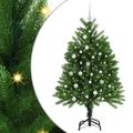 vidaXL Vianočný stromček s 150 LED-i so stojanom Zelená 120 cm PE