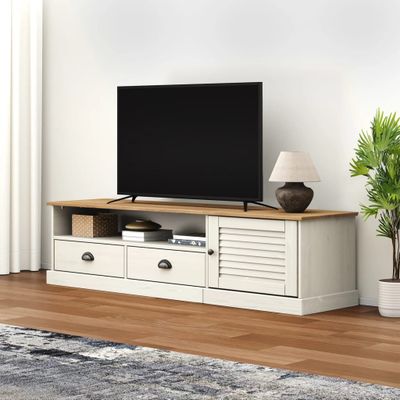 vidaXL TV skrinka VIGO biela 156x40x40 cm masívna borovica