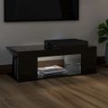 vidaXL TV skrinka s LED svetlami lesklá čierna 90x39x30 cm