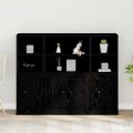 vidaXL Highboard Čierny dub 132 x 35,5 x 103,5 cm Kompozitné drevo