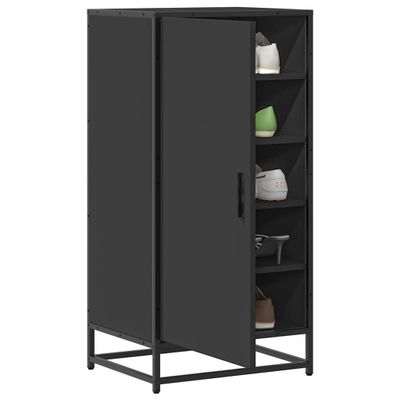 vidaXL Regál na topánky čierna 48x38x97,5 cm spracované drevo