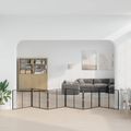 vidaXL Psia brána 6 ks Čierna 100 x 80 cm Pozinkovaná oceľ