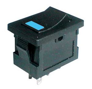 Prepínač kolískový     2pol./4pin  ON-OFF 250V/3A LED modrý