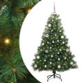 vidaXL Umelý vianočný stromček s 150 LED-i Zelená 150 cm PE a PVC