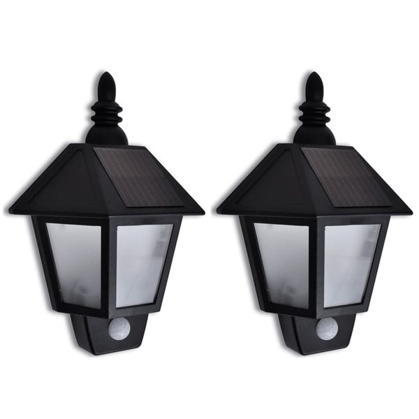 Nástenná solárna lampa s pohybovým senzorom 2 ks