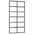vidaXL Posuvné dvere s kovaním ESG sklo a hliník 102x205 cm
